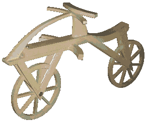 Fahrrad-Holzmodell (Nachbau) - gr&ouml;&szlig;eres Bild durch Anklicken!