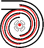 In mehreren Spiralg&auml;ngen gleichzeitig wird Luft von au&szlig;en nach innen gepumpt.