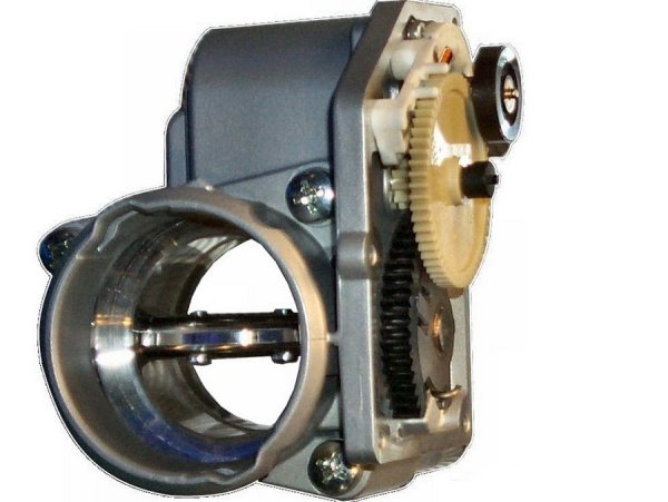 Stellmotor bet&auml;tigt Drosselklappe - gr&ouml;&szlig;eres Bild durch Anklicken!