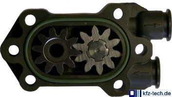 Zahnrad-F&ouml;rderpumpe einer Common Rail-Anlage - gr&ouml;&szlig;eres Bild durch Anklicken!