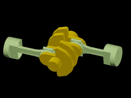 Zweizylinder-Boxermotor mit Mittellager