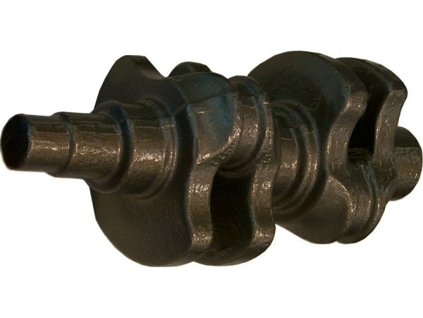 Kurbelwellen-Rohling eines Zweizyl.-V-Motors - gr&ouml;&szlig;eres Bild durch Anklicken!