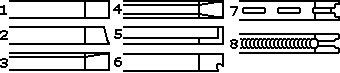 1-6 Verdichtungsringe, 7, 8 &Ouml;labstreifringe