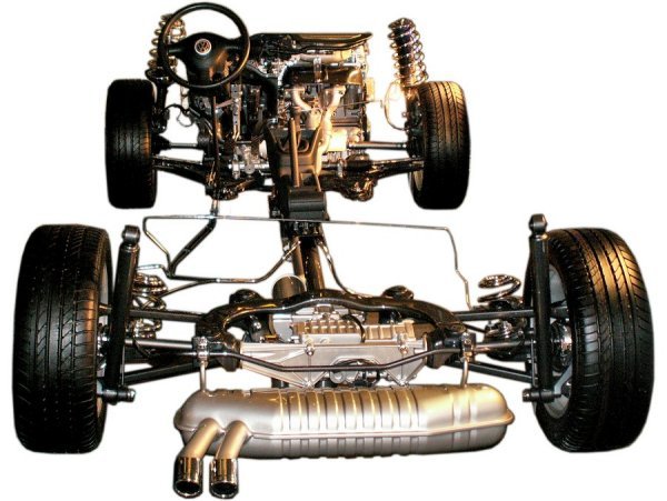 Quermotor mit zus&auml;tzlichem Hinterradantrieb - gr&ouml;&szlig;eres Bild durch Anklicken!